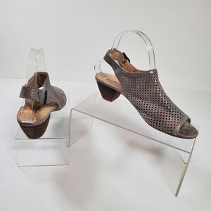 Paul Green Women’s Slingback Sandals Size UK 5 US 7 Metallic Perforated